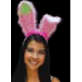 Blank Light Up Pink/White Bunny Ears Headband